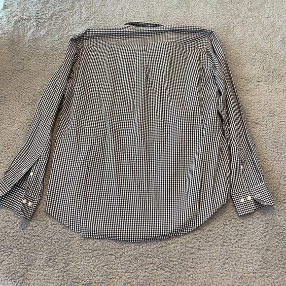 Peter Millar Shirt Mens Large Black & White Check Long Sleeve Button Front - Picture 7 of 9